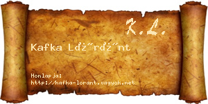 Kafka Lóránt névjegykártya