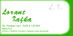 lorant kafka business card